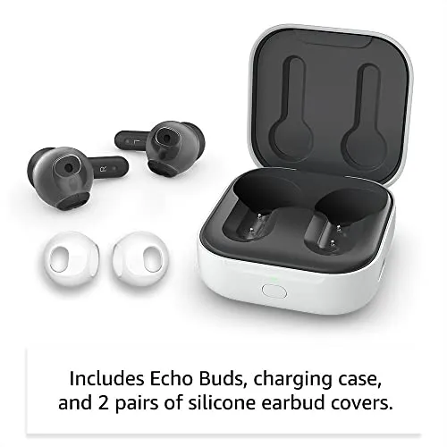 Amazon All-new Echo Buds (2023 Release) | Semi-in-ear, True Wireless Bluetooth 5.2 Earbuds with Alexa, multipoint, 20H