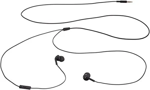 Amazon Basics In Ear Wired Headphones, Earbuds with Microphone No Wireless Technology, Black, 0.96 x 0.56 x 0.64in earbuds -