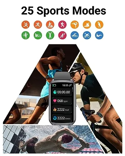 Amzhero Health Fitness Tracker with 24/7 Heart Rate, Blood Oxygen, Blood Pressure, Sleep Tracker, 5ATM Waterproof Activity