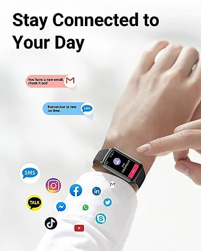 Amzhero Health Fitness Tracker with 24/7 Heart Rate, Blood Oxygen, Blood Pressure, Sleep Tracker, 5ATM Waterproof Activity