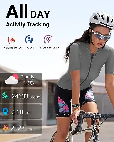 Amzhero Health Fitness Tracker with 24/7 Heart Rate, Blood Oxygen, Blood Pressure, Sleep Tracker, 5ATM Waterproof Activity