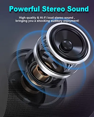 ANCOBER Wireless Bluetooth Portable Speaker 15W Stereo Sound with Multi LED Light Dynamic Modes, IPX4 Waterproof Bluetooth