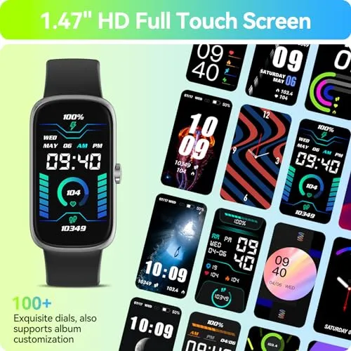 anyloop Fitness Tracker Watch with Heart Rate Blood Oxygen Sleep Monitor, IP68 Waterproof Smart Watches, Step Calorie