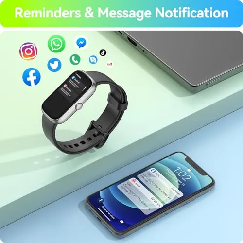 anyloop Fitness Tracker Watch with Heart Rate Blood Oxygen Sleep Monitor, IP68 Waterproof Smart Watches, Step Calorie