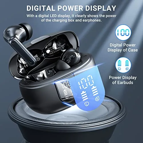 Aoslen Wireless Earbuds, Bluetooth 5.3 Earphones with 4 HD ENC Noise Canceling Mic, 42H Playtime, Bluetooth Sport Headphones