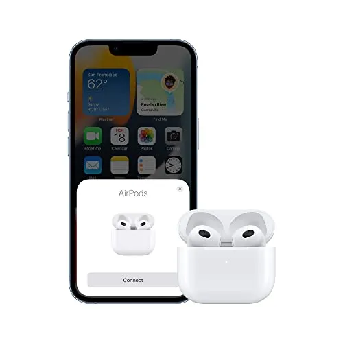 Apple AirPods (3rd Generation) Wireless Ear Buds, Bluetooth Headphones, Personalized Spatial Audio, Sweat and Water