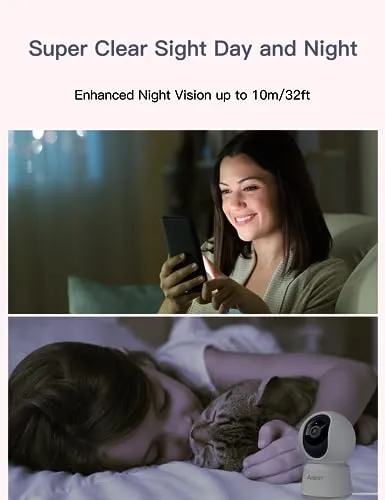 ARENTI 5ghz WiFi Security Camera Indoor, 4MP Plug-in Pet Dog Camera with Phone App, Baby Home Cam 2.4G/5G Dual-Band, AI