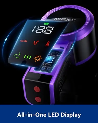 ARFUEE Cordless Vacuum Cleaner, 500W/40KPA/60Mins Runtime Vacuum Cleaners for Home, LED Display, 1.5L Cup, Lightweight,