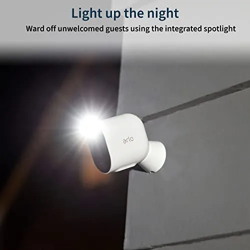 Arlo Pro 4 Spotlight Camera - 3 Pack - Wireless Security, 2K Video & HDR, Color Night Vision, 2 Way Audio, Wire-Free, Direct