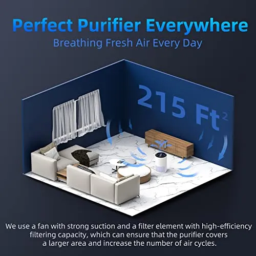 AROEVE Air Purifiers for Home, HEPA Air Purifiers Air Cleaner For Smoke Pollen Dander Hair Smell Portable Air Purifier with