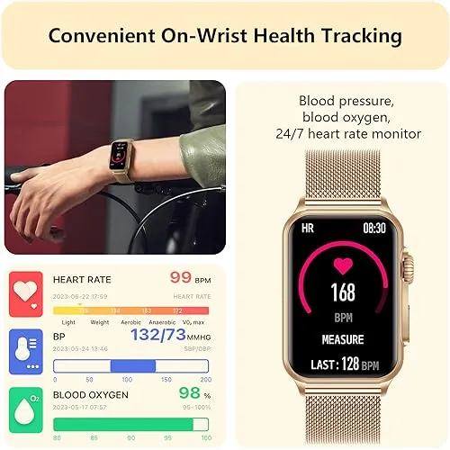 AviiHoug Fitness Tracker Answer/Make Calls, Smart Watch with Blood Pressure, Blood Oxygen, 24/7 Heart Rate Monitor, 120