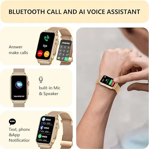 AviiHoug Fitness Tracker Answer/Make Calls, Smart Watch with Blood Pressure, Blood Oxygen, 24/7 Heart Rate Monitor, 120