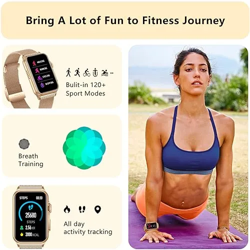 AviiHoug Fitness Tracker Answer/Make Calls, Smart Watch with Blood Pressure, Blood Oxygen, 24/7 Heart Rate Monitor, 120