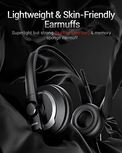 awatrue USB Headset with Microphone for PC Laptop - Headphones with Noise Cancelling Microphone for Computer,On-Ear Wired