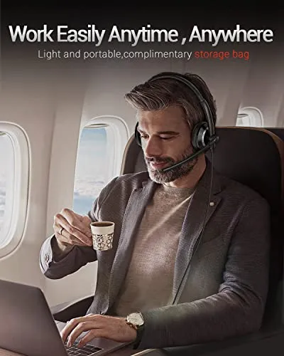 awatrue USB Headset with Microphone for PC Laptop - Headphones with Noise Cancelling Microphone for Computer,On-Ear Wired