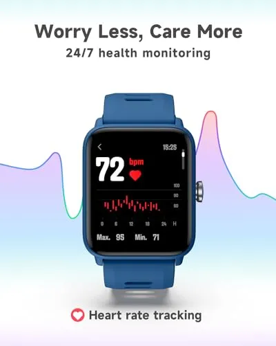 BIGGERFIVE Kids Fitness Tracker Watch, Pedometer, Heart Rate, 5ATM Waterproof, Sleep Monitor, Alarm Clock, Calorie Step