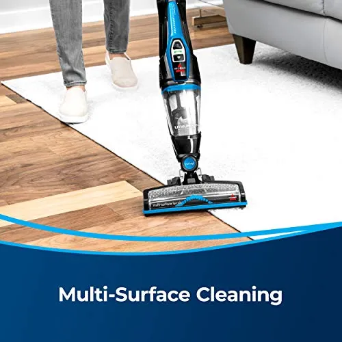 BISSELL, 3061 Featherweight Cordless Stick Vacuum, Electric Blue, Black vacuum cleaner - close-up