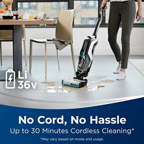 BISSELL CrossWave Cordless Max All in One Wet-Dry Vacuum Cleaner and Mop for Hard Floors and Area Rugs, Black, 2554A vacuum