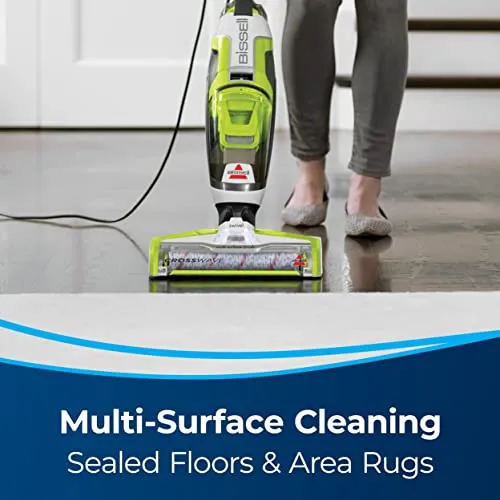 BISSELL CrossWave Floor and Area Rug Cleaner, Wet-Dry Vacuum with Bonus Brush-Roll and Extra Filter, 1785A , Green vacuum