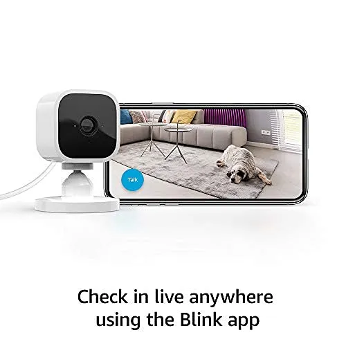 Blink Mini – Compact indoor plug-in smart security camera, 1080p HD video, night vision, motion detection, two-way audio,