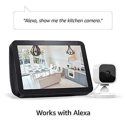 Blink Mini – Compact indoor plug-in smart security camera, 1080p HD video, night vision, motion detection, two-way audio,