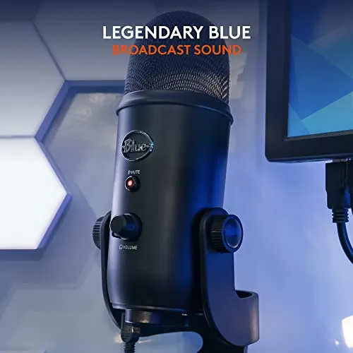 Blue Microphones Blue Yeti USB Microphone - Blackout Edition (Renewed) microphone - side view