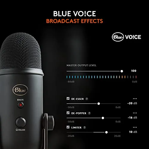 Blue Microphones Blue Yeti USB Microphone - Blackout Edition (Renewed) microphone - detail shot