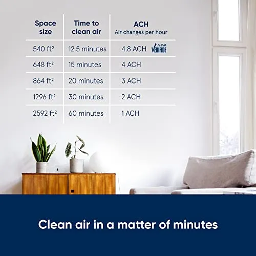 BLUEAIR Air Purifier Large Room, Air Cleaner for Dust Pet Dander Smoke Mold Pollen Bacteria Allergen, Odor Removal, for Home