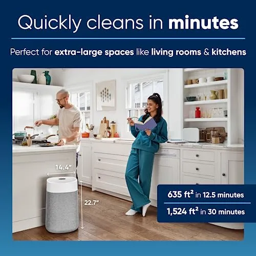 BLUEAIR Air Purifiers for Large Home Room, HEPASilent Smart Air Cleaner for Bedroom, Pets Allergies, Virus Air Purifier for