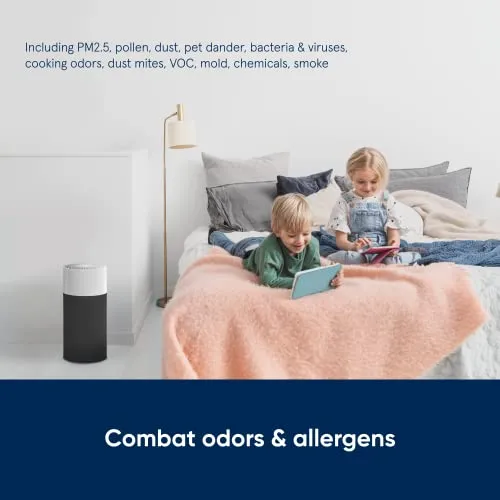 BLUEAIR Bedroom Air Purifier, Small Room Air Cleaner Dust Pet Dander Smoke Mold Pollen Allergen, Odor Removal, for Home