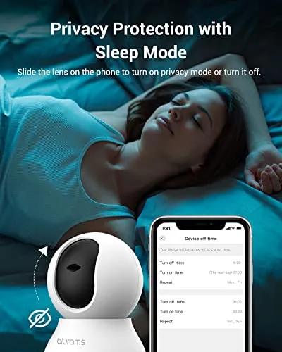 blurams Security Camera, 2K Indoor Camera 360° Pet Camera for Home Security w/Motion Tracking, Phone App, 2-Way Audio, IR