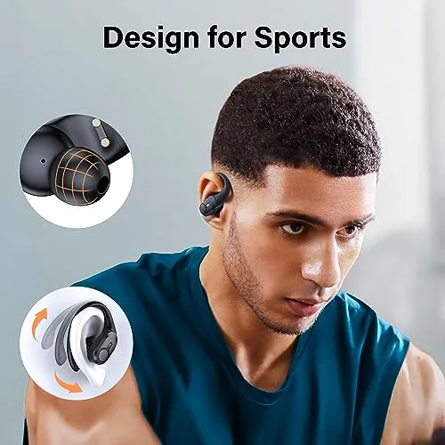 BOLOXA Wireless Earbuds Bluetooth Headphones 70hrs Playback Ear Buds IPX7 Waterproof Wireless Charging Case & Dual Power