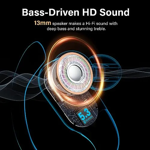 BOLOXA Wireless Earbuds Bluetooth Headphones 70hrs Playback Ear Buds IPX7 Waterproof Wireless Charging Case & Dual Power