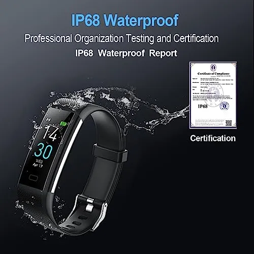 BrilliantHouse Fitness Tracker with Blood Pressure Heart Rate Blood Oxygen Monitor, Activity Tracker Sleep Monitor, Smart