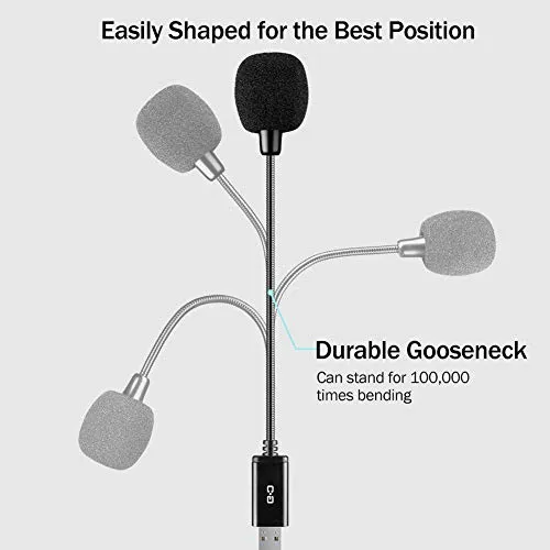 C G CHANGEEK, CGS-M1Mini USB Microphone for Laptop and Desktop Computer, with Gooseneck & Universal USB Sound Card,
