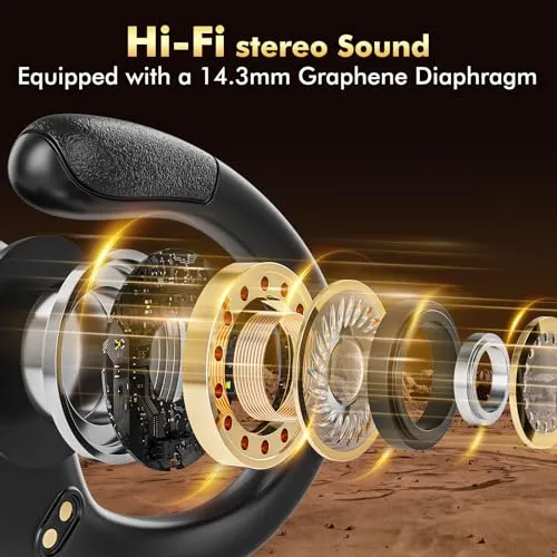 Catitru Wireless Earbuds Bluetooth Headphones 80hrs Playback Ear Buds IPX7 Waterproof&Power Display with ENC Noise Canceling