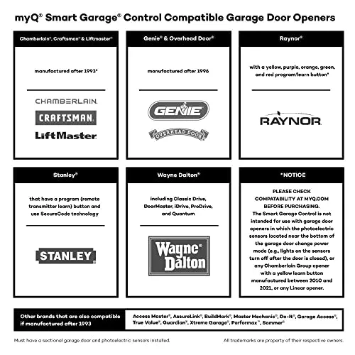 CHAMBERLAIN Smart Garage Control - Wireless Garage Hub and Sensor with Wifi & Bluetooth - Smartphone Controlled,