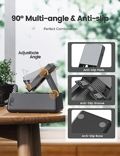 CHIFENCHY Gifts for Him, Her, Cell Phone Stand Bluetooth Speaker, Cool Tech Kitchen Gadgets Adjustable Phone Holder,