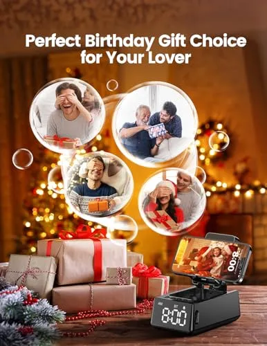 CHIFENCHY Gifts for Him, Her, Cell Phone Stand Bluetooth Speaker, Cool Tech Kitchen Gadgets Adjustable Phone Holder,