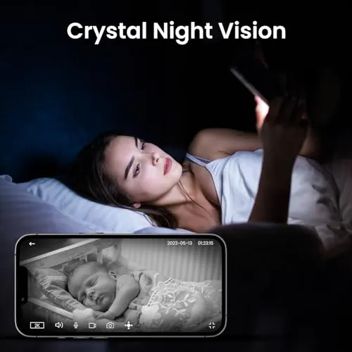 Cinnado Security Camera Indoor-2K 360° WiFi Cameras for Home Security，Pet/Dog/Baby Camera with Phone app, 2-Way Audio, Night