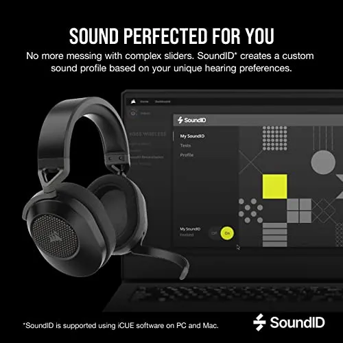 Corsair HS65 Wireless Multiplatform Gaming Headset with Bluetooth - Dolby Audio 7.1 - Omni-Directional Microphone - iCUE