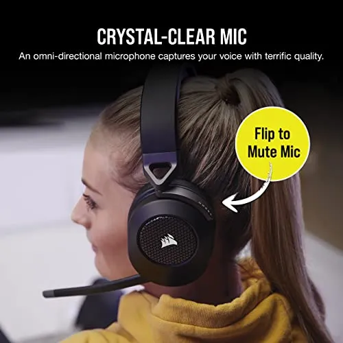 Corsair HS65 Wireless Multiplatform Gaming Headset with Bluetooth - Dolby Audio 7.1 - Omni-Directional Microphone - iCUE