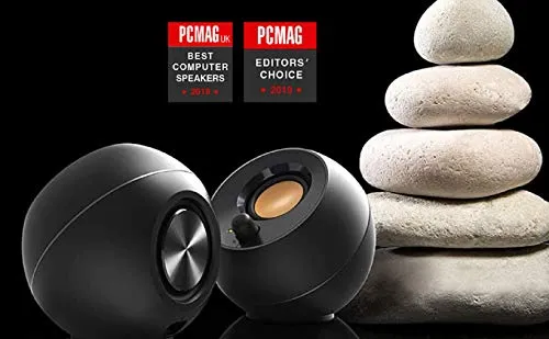 Creative Pebble 2.0 USB-Powered Desktop Speakers with Far-Field Drivers and Passive Radiators for Pcs and Laptops (Black)