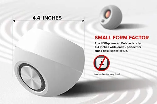 Creative Pebble 2.0 USB-Powered Desktop Speakers with Far-Field Drivers and Passive Radiators for Pcs and Laptops (Black)