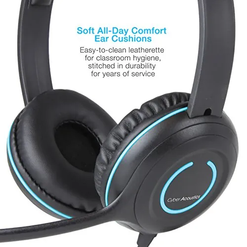 Cyber Acoustics 3.5mm Stereo Headset (AC-5002) with Noise Canceling Microphone for PCs, Tablets, and Cell Phones in The