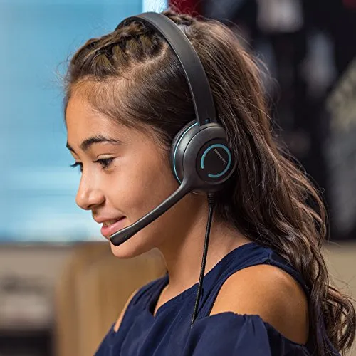 Cyber Acoustics 3.5mm Stereo Headset (AC-5002) with Noise Canceling Microphone for PCs, Tablets, and Cell Phones in The
