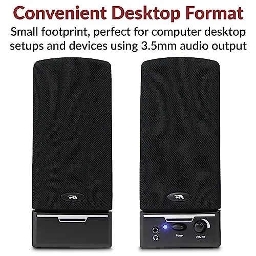 Cyber Acoustics CA-2014 Computer Speakers, Full Stereo Sound, Convenient Controls, Easy Setup computer speaker - side view