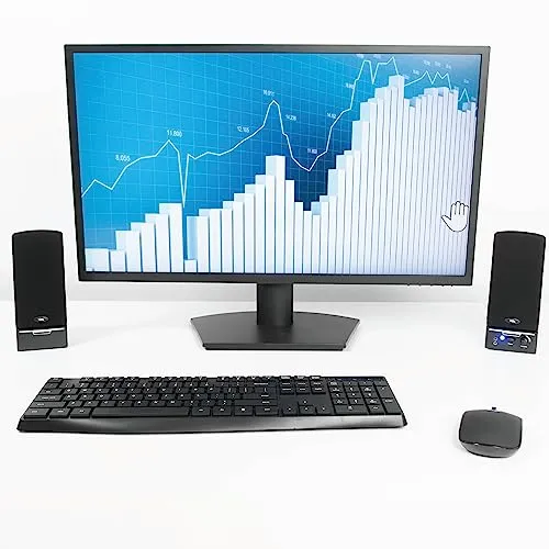 Cyber Acoustics CA-2014 Computer Speakers, Full Stereo Sound, Convenient Controls, Easy Setup computer speaker - close-up