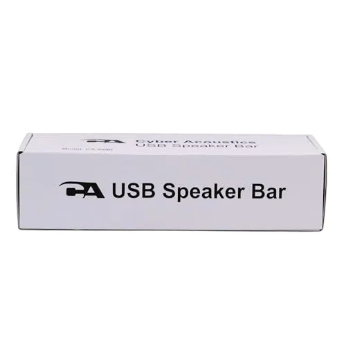 Cyber Acoustics USB Speaker Bar (CA-2890) – Stereo USB Powered Speaker, Easily Clamps to Monitor, Convenient Controls