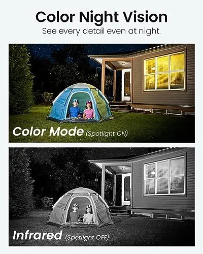 DEKCO 2K WiFi Surveillance Security Camera Outdoor/Home/Dome, Pan-Tilt 360° View, 3MP, Motion Detection and Siren, 2-Way